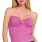 Viscose striped sweater tube top