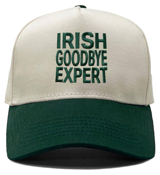 Two Tone Cap - Irish Goodbye Expert - Green/Beige