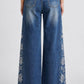 HIGH RISE WIDE LEG WITH LASER PRINT