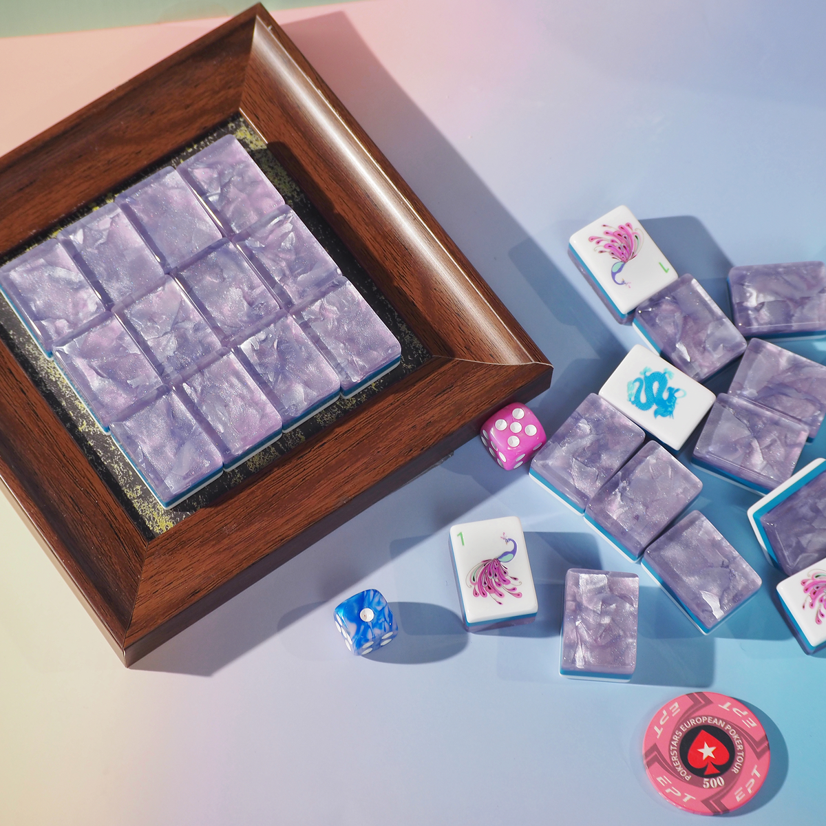 Jade Bloom Mahjong Set - Lavender Cloud 01-02