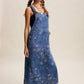 Floral Embroidered Denim Overall Dress LD1615