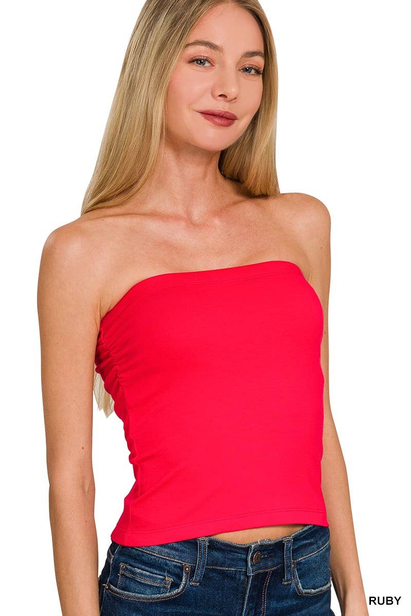 Cotton Tube Built-in Bra Top