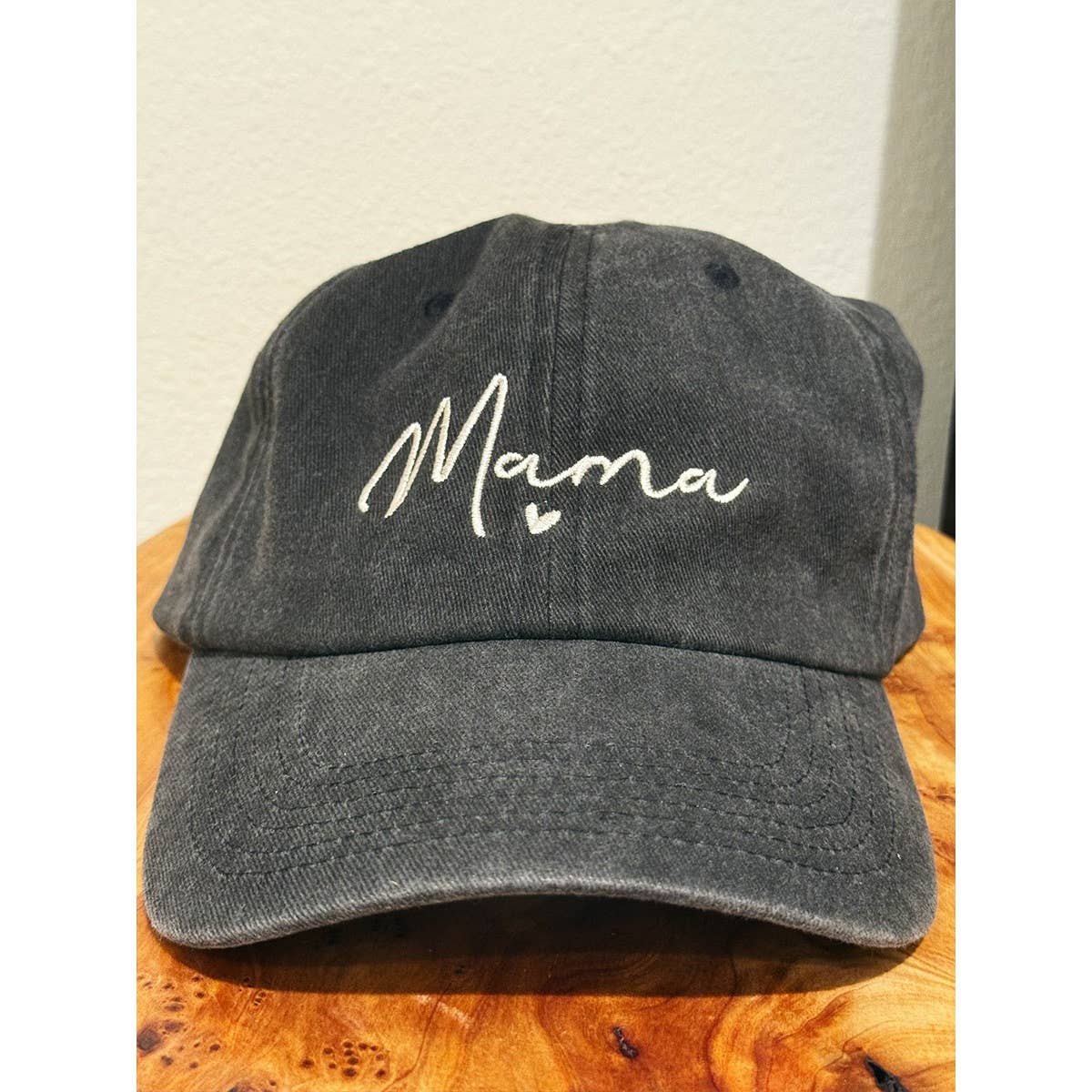 MAMA Embroidered Acid Washed Baseball Cap