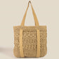 Large Straw Braided Tote Bag With Hat Holder
