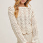 OPEN KNIT SWEATER PULLOVER & SHORTS SET