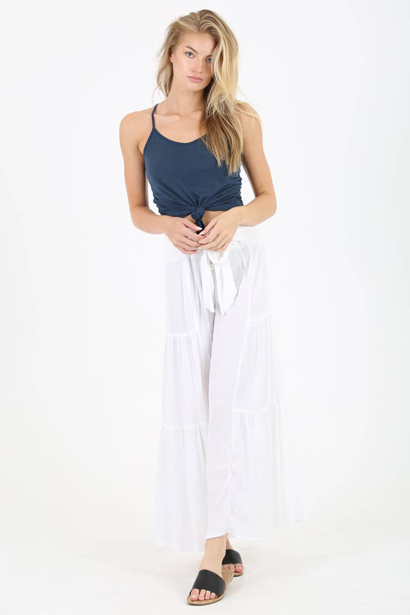 B3663-ASIS TIE WAIST WIDE LEG PANTS