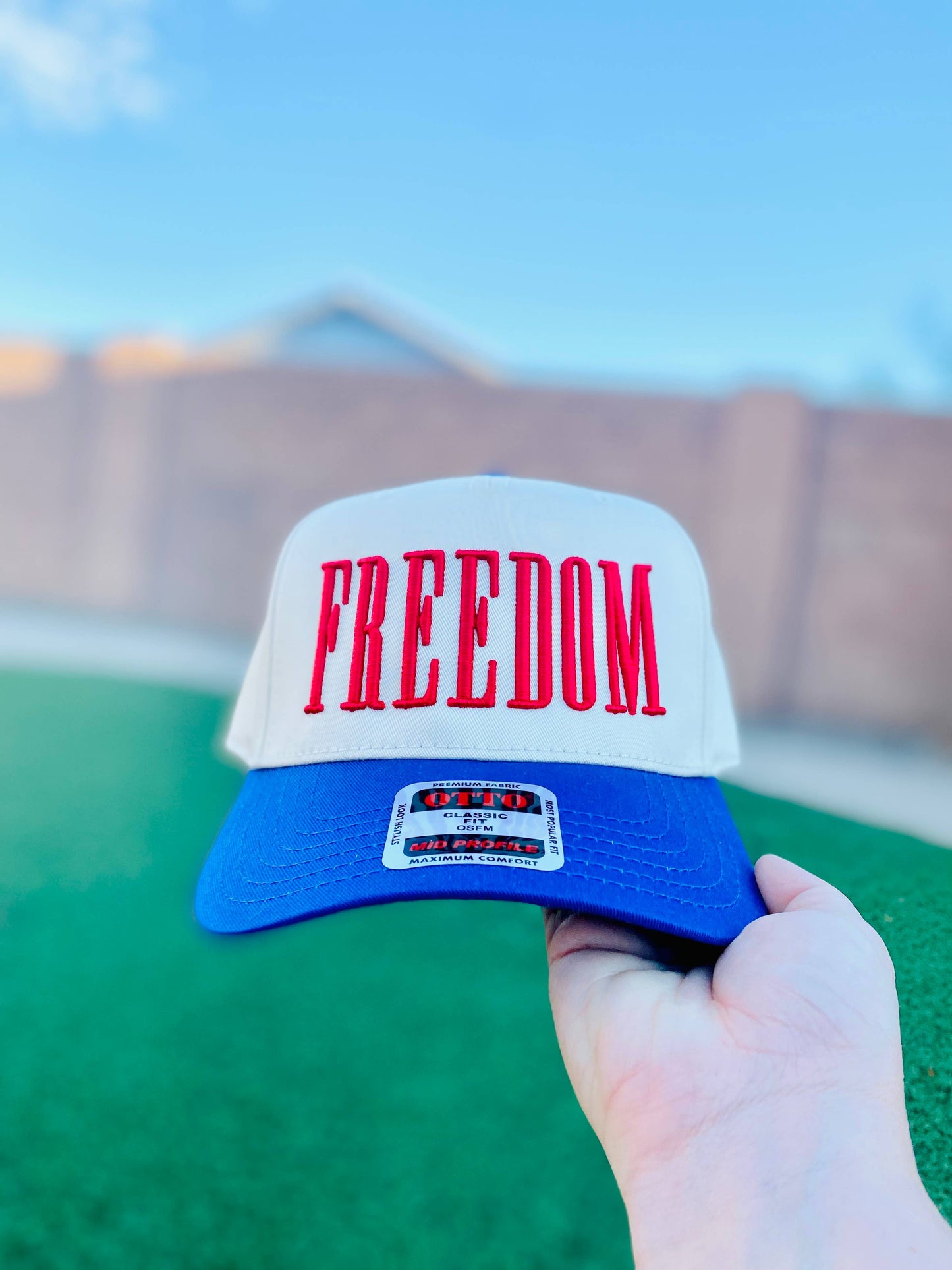 Freedom USA 3D Puff Trucker Hat | Patriotic Embroidered Cap