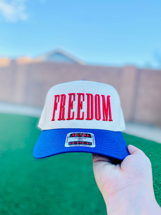 Freedom USA 3D Puff Trucker Hat | Patriotic Embroidered Cap