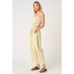 MINERAL WASH CONTRAST STITCH BARREL LEG JUMPSUIT
