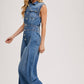 DENIM SLEEVELESS SHIRT JUMPSUIT