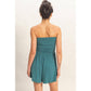 Strapless Shirred Waist Romper