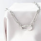 18K Gold Stainless Steel Mixed Link Carabiner Necklace