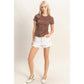 Polka Dot Short Sleeve Crew Neck Top