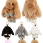 Bling Bunny Rabbit Soft Fur Plush Doll Keychain