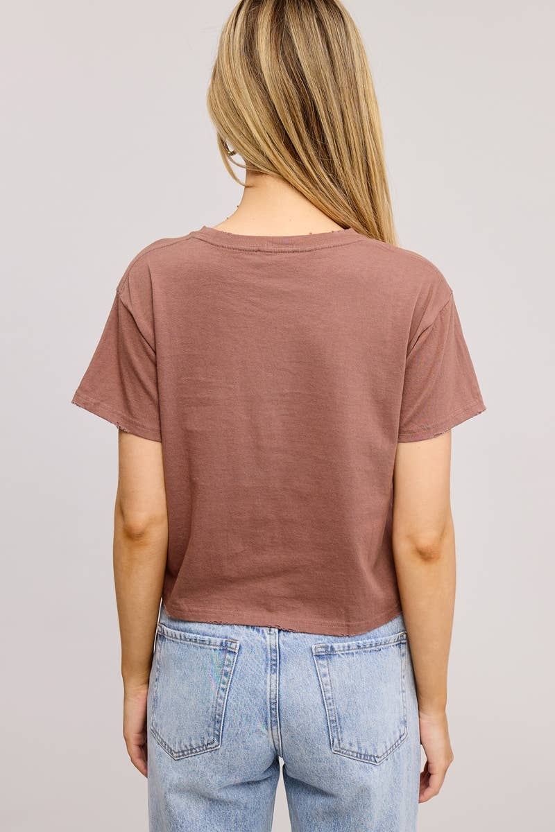 PUFF' Champagne Diet Graphic S/S Seamless Faux Crop