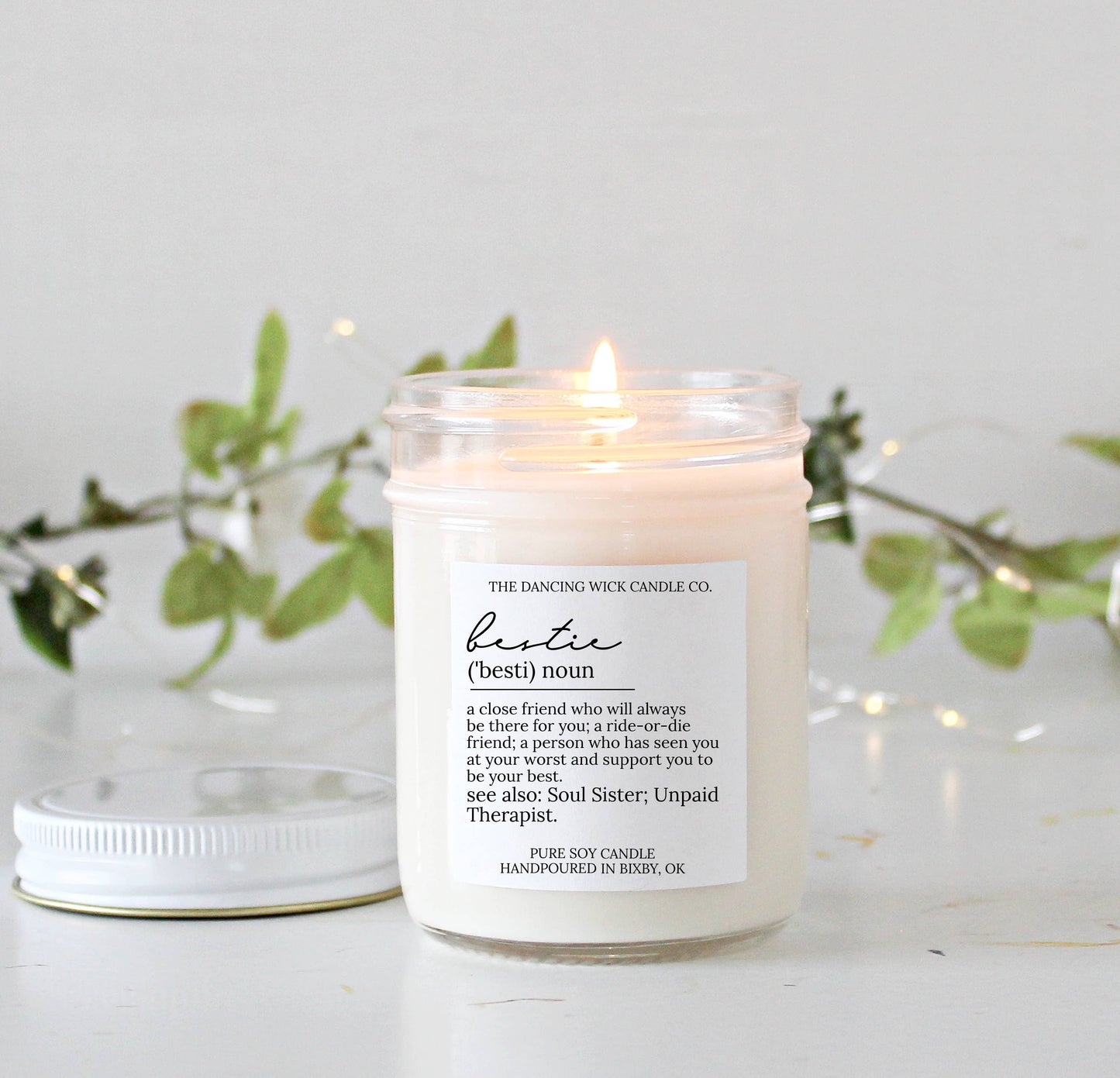 Bestie Noun Soy Candle / Lavender Vanilla / Friend Gift