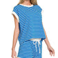 Stripe Contrast Trim Top And Shorts Set