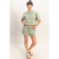 Short Sleeve Crew Neck Top And Shorts Set