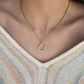 18K Gold PVD Stainless Steel Pearl Beaded Horseshoe Charm