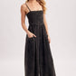WASHED SLEEVELESS WIDE LEG JUMPSUIT