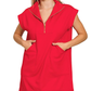 Textured Knit Jacquard Quarter Zipper Dress Zenana