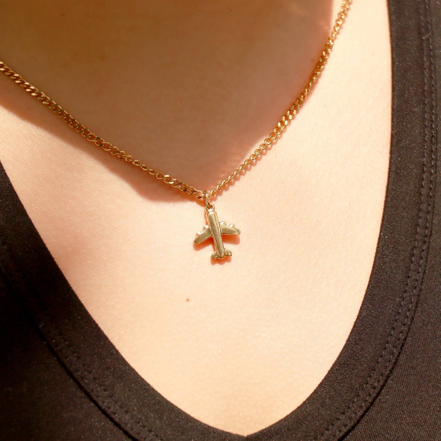 18K Gold PVD Stainless Steel Curb Chain Necklace