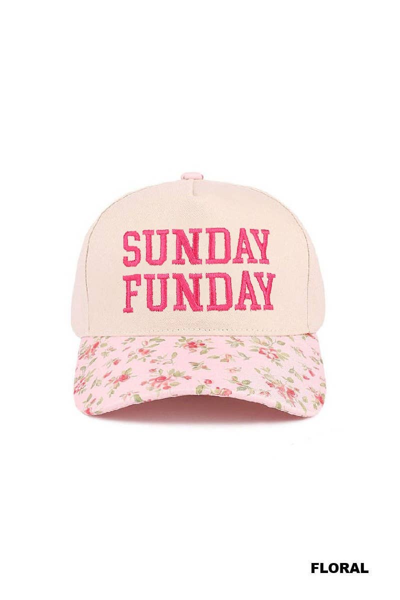 Sunday Funday Two Tone Canvas Cotton Cap  Zenana Consgt.