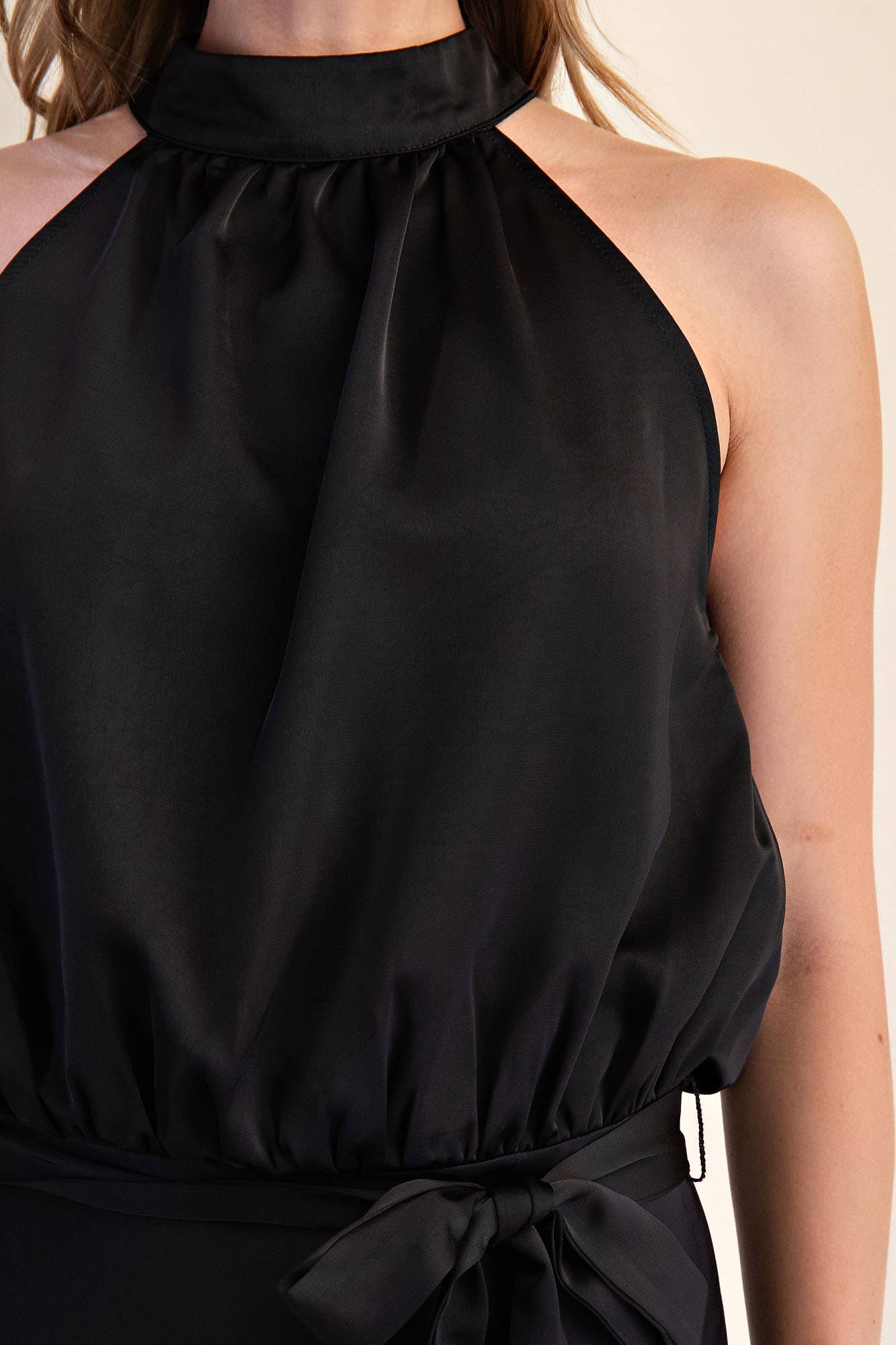 Halter Neck Sleeveless Midi Dress
