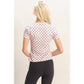 Polka Dot Short Sleeve Crew Neck Top