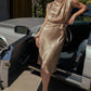 Mock Neck Sleeveless Midi Dress