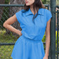 BUTTER SHORT SLEEVE QUARTER ZIP ROMPER