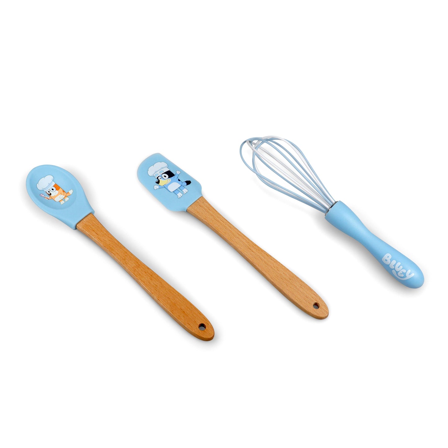 Bluey Mini Utensil Set - 3-Piece Mini Spatula, Whisk, Spoon
