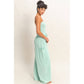 Mineral Wash Strapless Wide-Leg Jumpsuit