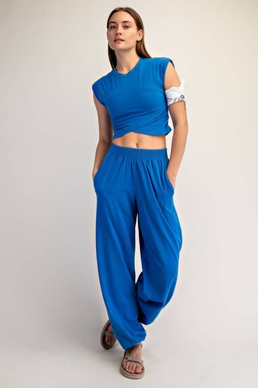 SET430037-Crossover Cotton Lycra Set