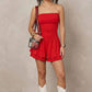 Resort Ruched Strapless Romper