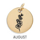 18K Gold PVD Stainless Steel Birth Flower Charm