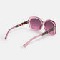 Oversized Square-Round Woven Brow Bar Sunglasses