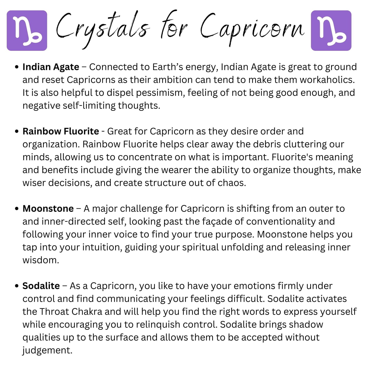 Capricorn Zodiac Crystal Bracelet