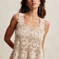 Crochet Lace Square Neck Tank Top LCR0117