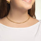 Gold Stainless Steel Long Paperclip Textured Chain Necklace