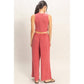 Mineral Washed Sleeveless Top & Wide Leg Pants Set