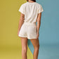 PX8760 V Neck Short Sleeve Top and Short Set