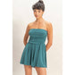 Strapless Shirred Waist Romper
