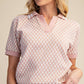 Collar Neck Short-Sleeve Polo Top