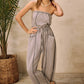 MINERAL WASH CONTRAST STITCH BARREL LEG JUMPSUIT
