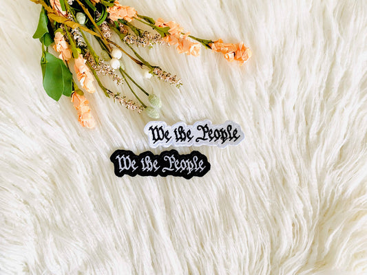 We the people embroidered hat patch
