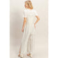 Tie Strap Jumpsuit With Hem Slits