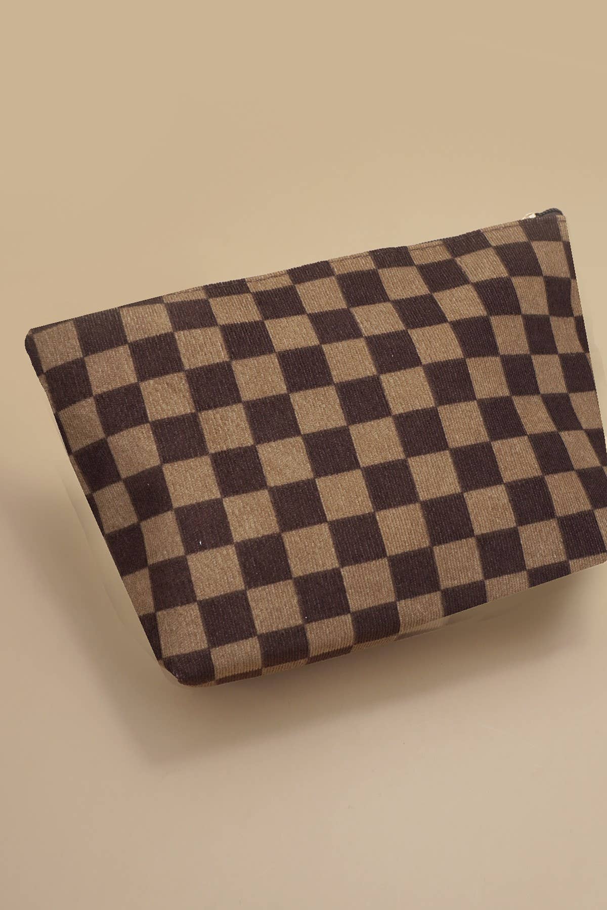 TRAVEL CHECKER GINGHAM COSMETIC MAKEUP POUCH BAG | 40P571