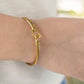 18K Gold PVD Stainless Steel Buckle Clasp Bangle Bracelet