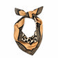 Leopard Print & Geometric Border Silky Neck Scarf | 40SC734